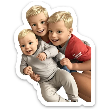 smiling boys with blonde hair sticker