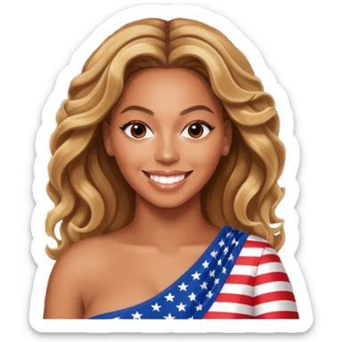 Beyonce with american flag sticker