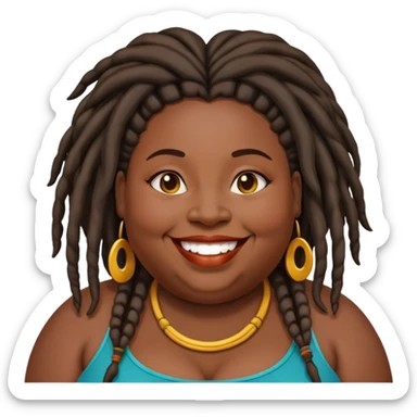 fat black woman with dreads emoji sticker