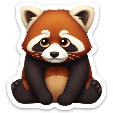 sad red panda sticker