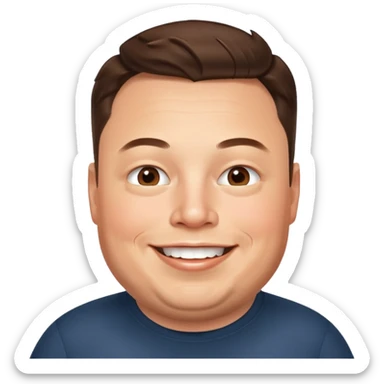 overweight happy realistic elon musk sticker