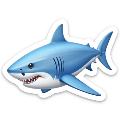 Tiburón con zapatillas nike azul sticker