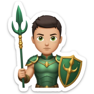 Soldier – trident + bronze fins. sticker