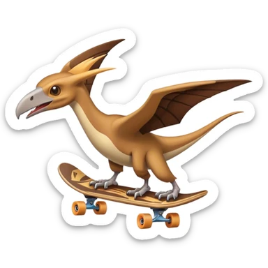 Pterodactyl riding a skateboard  sticker