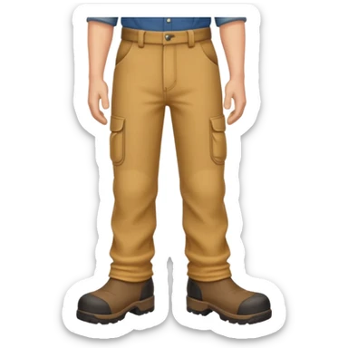male farmer's legs and feet with work pants and boots, emoji style sticker