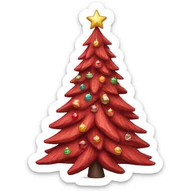 red christmas tree sticker