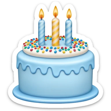 Baby blue birthday cake sticker