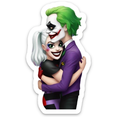 Harley Quinn hugging the joker sticker