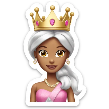 barbie with princess crown sticker