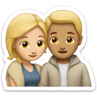 Couple cuddling sticker