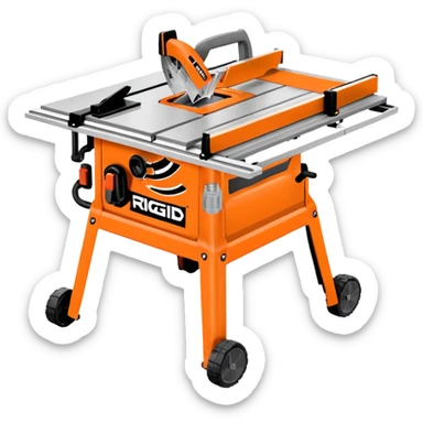 RIDGID 10″ Jobsite Table Saw, isometric view sticker