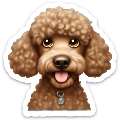 the cutest  brown poodle sticker