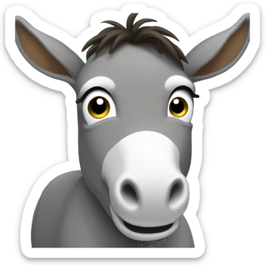 donkey braying with eyes closed sticker