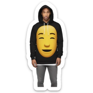 Mystry man coverd face long hoodie sticker