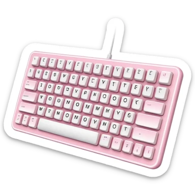 Pastel pink and white gaming computer keyboard sticker