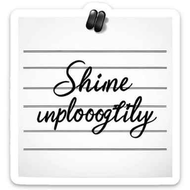 handwritten note "shine unapologetically" elegant style sticker
