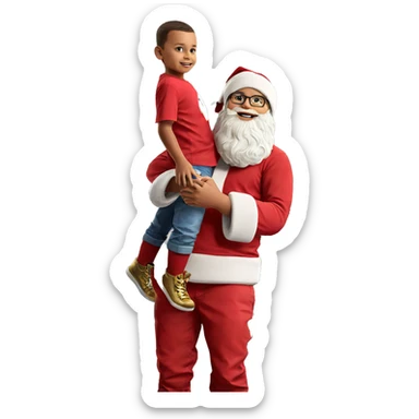 boys in santa hats sticker