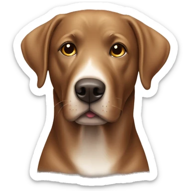 Brown Labrador with white patch  sticker