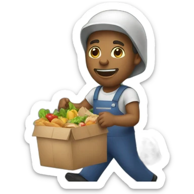 man delivering food sticker