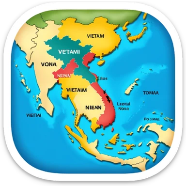 a vietnam map with no other countriesaround it sticker