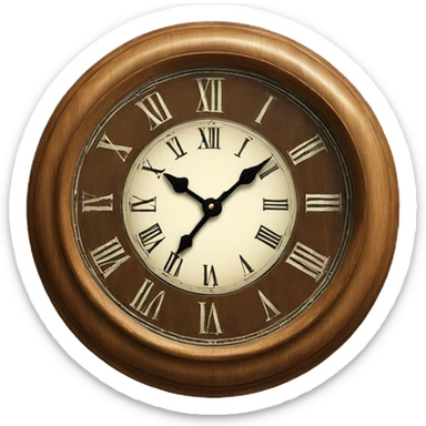 Vintage wooden table top clock fancy  sticker