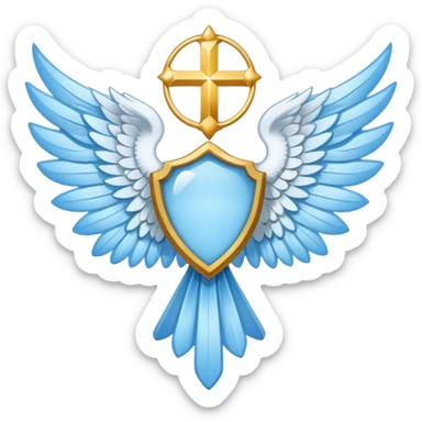 wings emblem holy saint light blue sticker