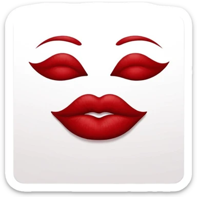 dark red kiss print sticker