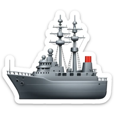 2D Emoji of an frigate sticker
