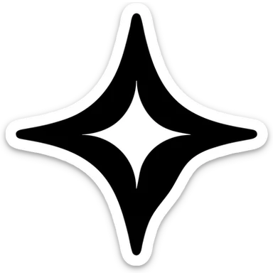 small shiny silver star on a glossy black car surface, minimal subtle reflections, focus on mirror shine, elegant and minimal solid icon sticker