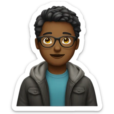 boy in glasses sticker