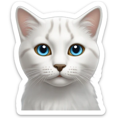 gato blanco con franjas marrones ojos azul sticker