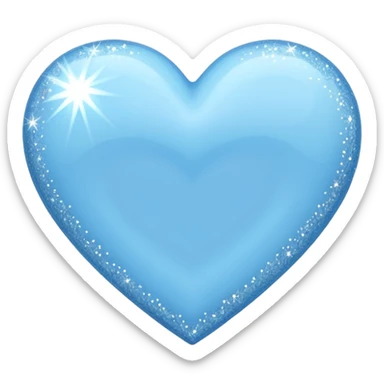light sky blue heart with blingbling effect sticker