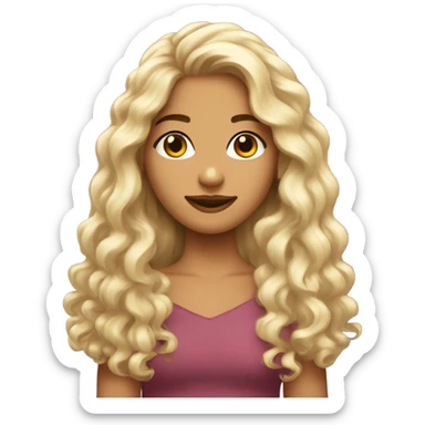 fille peau hâlée longs cheveux bouclés sticker