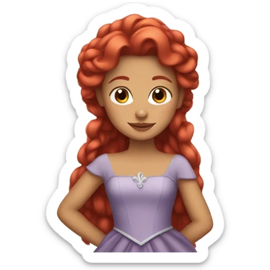 princess with red hair sticker