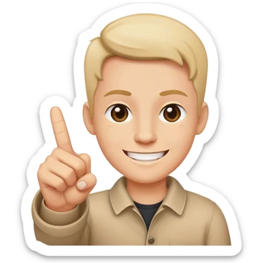 En person som pekar ful finger och ler sticker