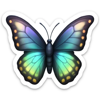 Dark iridescent butterfly glowing sticker