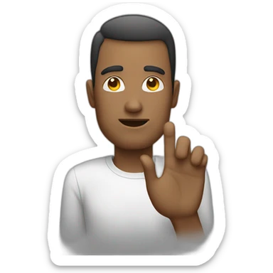 a man presses a button sticker