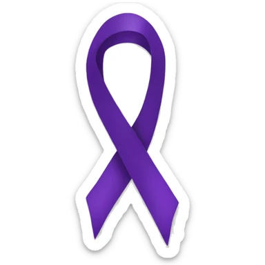 Single purple ribbon on transparent background sticker