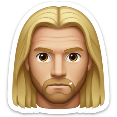 Triple H with hazel eyes, long blonde hair sticker