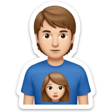 Brown haired man wearing a Taylor swift shirt  sticker