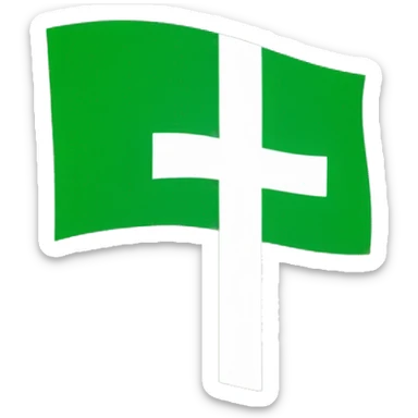Flag emoji with a Christian cross in it in color green sticker
