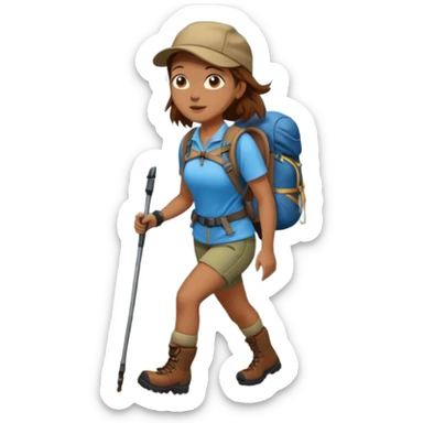 woman hiking  brown hair sticker