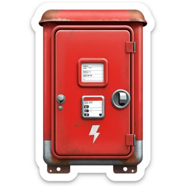 Red electricity box sticker