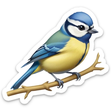 Eurasian blue tit bird sticker