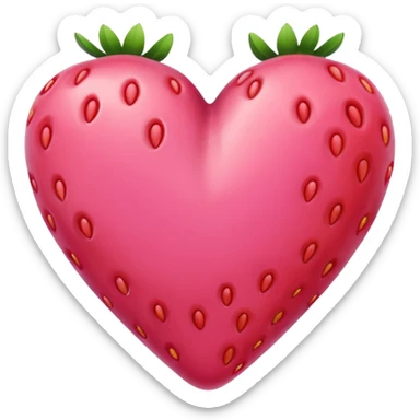 Strawberry pink heart sticker