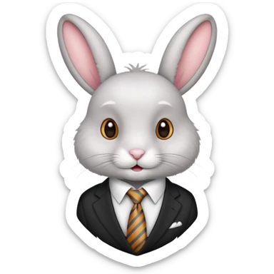 RABBIT WITH TIE sticker