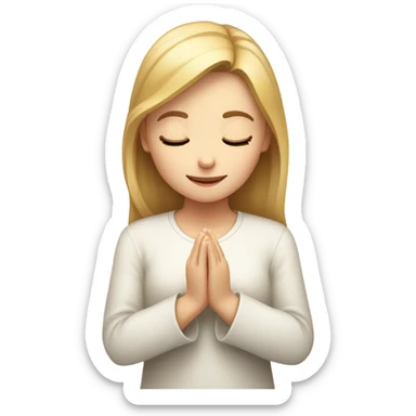 white girl praying  sticker