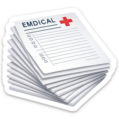 folhas de papel com exames sticker