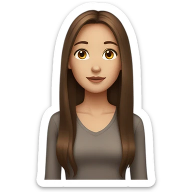 Tall girl with Brown long Hair and Brown eyes sticker