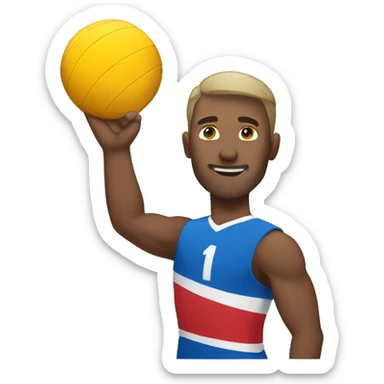 White male playing volleyball sticker